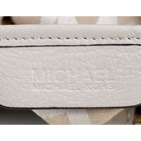 Michael Kors BEIGE GENUINE LEATHER LRG X-BODY SHOULDER BAG SATCHEL HANDBAG PURSE - Picture 10 of 15